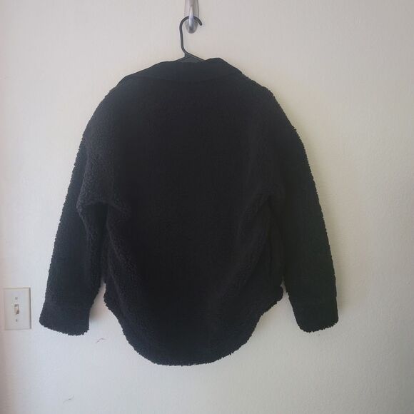 Aerie Offline Black Sherpa Corduroy Button Front Shacket Jacket Size XS - Picture 4 of 7